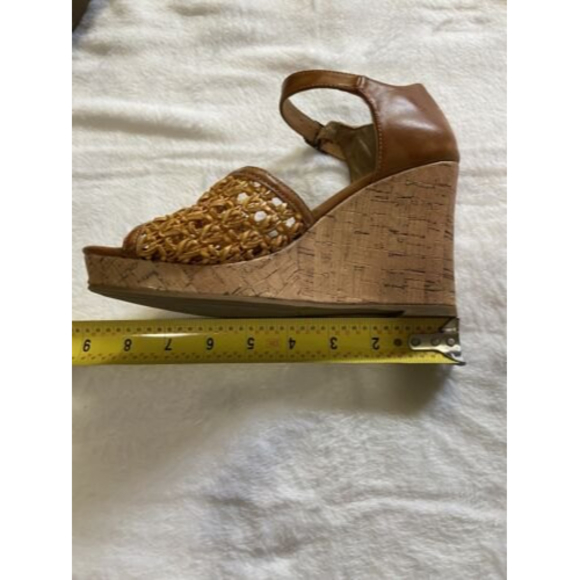 Maurices Eloise Size US 6 Women's Huarache Cork Wedge Heel Sandals Brown 106662 - Picture 9 of 10